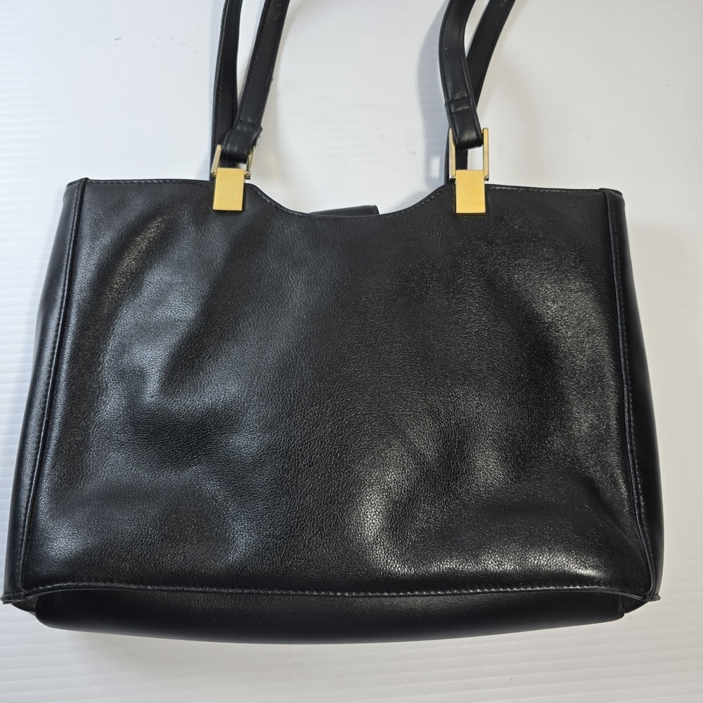 Jennifer Moore Leather Shoulder Handbag Purse With‎ Gold Accents